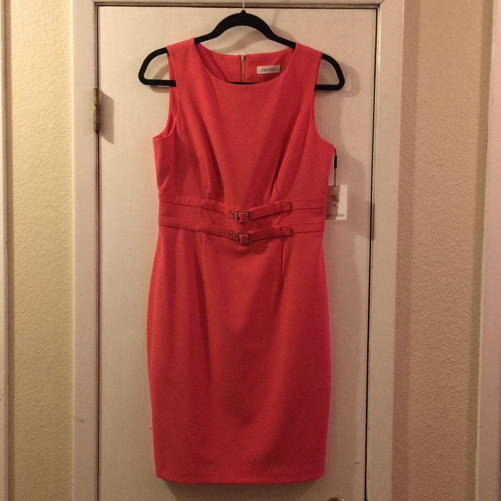 Calvin Klein coral red dress